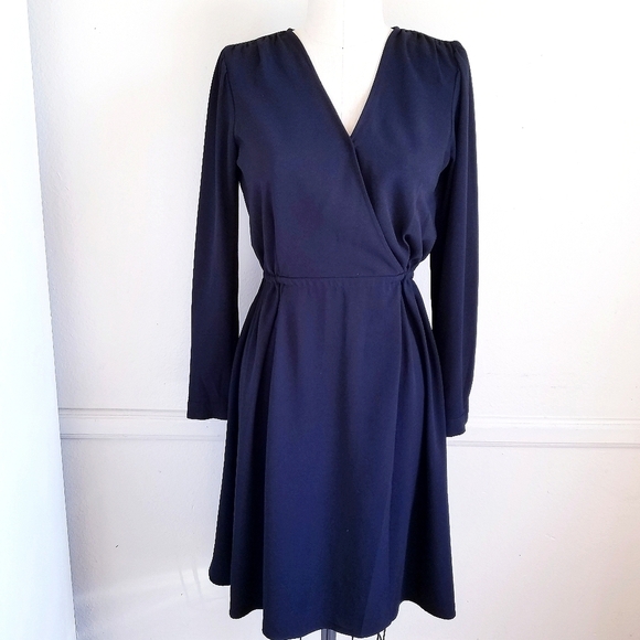 Michael Kors Black Midi Wrap Dress Small - Picture 2 of 10